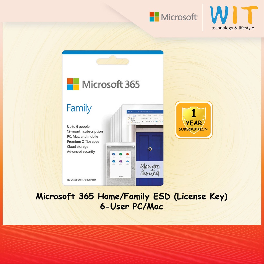 Microsoft Office 365 Family - 1 Year 6 Users