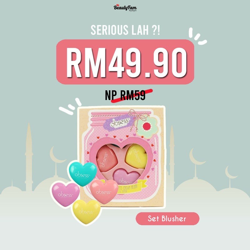 Buy Ready Stock Jar Of Hearts Set Mini Blusher 4 In 1 By Obsess Cosmetics Seetracker Malaysia