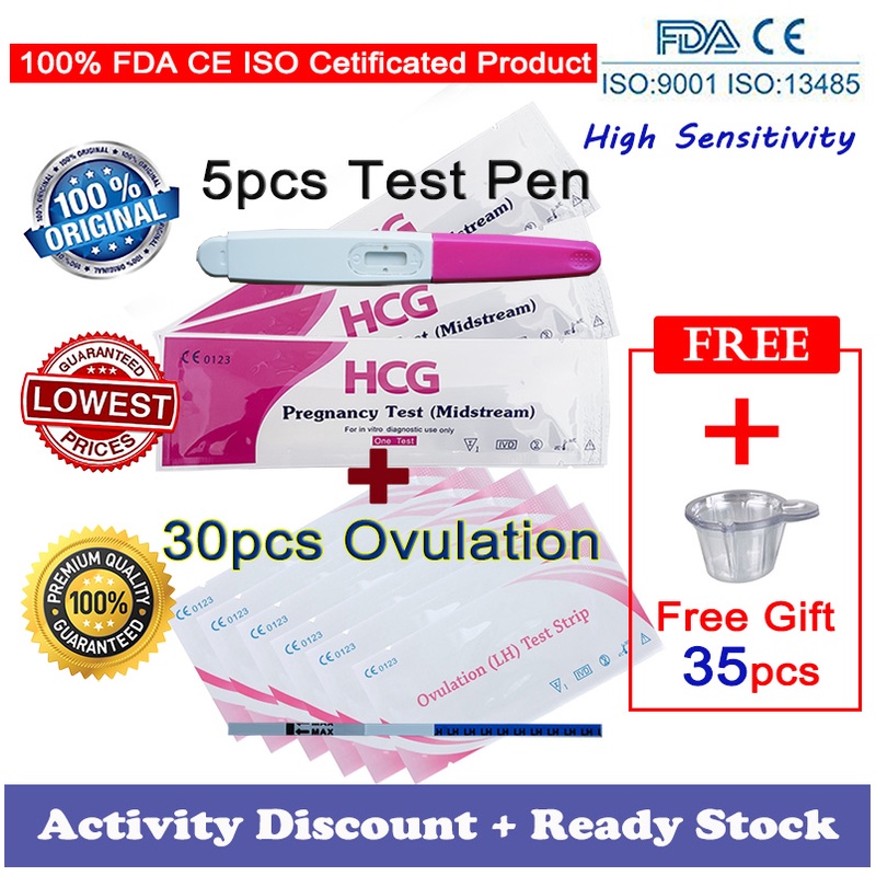 30pcs Ovulation test strip OPK+5pcs Early Pregnancy Test pen UPT ...