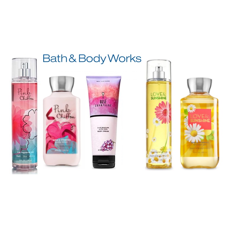 Bath & Body Works Pink Chiffon Mist body cream Lotion shower gel / Love ...