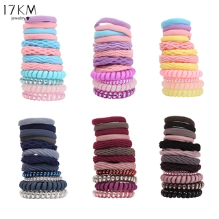 Image of 17KM Korean Candy Color Phone Cord Hair Tie Simple Temperament Colorful Elastic Rubber Band Headdress Hair Accessories