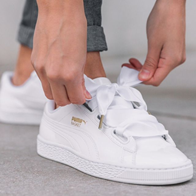 puma basket heart white leather