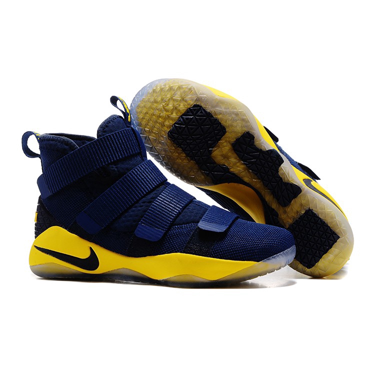 lebron james shoes blue and yellow