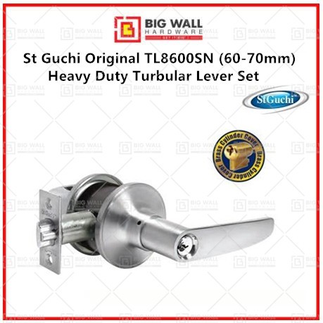 St Guchi Original TL8600SN TL 8600 SN (60-70mm) / Hard Lock 6491 Heavy Duty Turbular Lever Set Big Wall Hardware