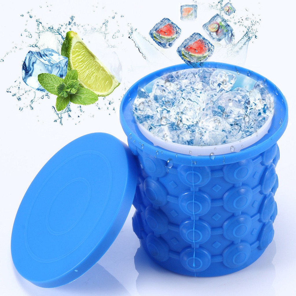 Ice Cube Maker Ais Cube Genie Tray Mold Silicone Ice Bucket Bekas ...