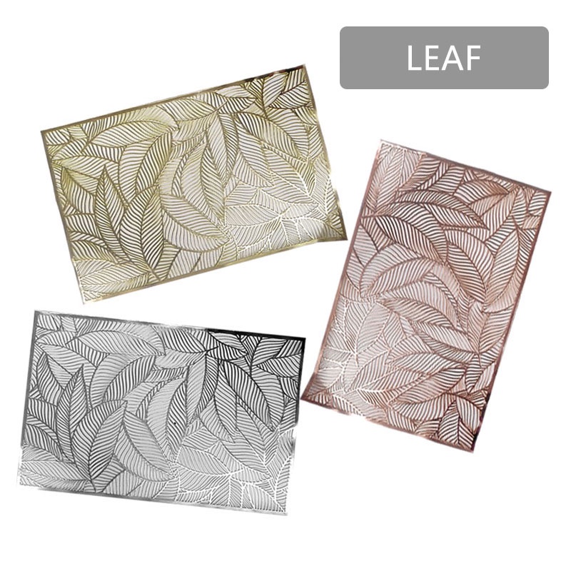PVC Vinyl Placemats Elegant Hollow Out Mat Dinning Table Wedding Restaurant Hotel Home Decoration Heat Insulation Pad