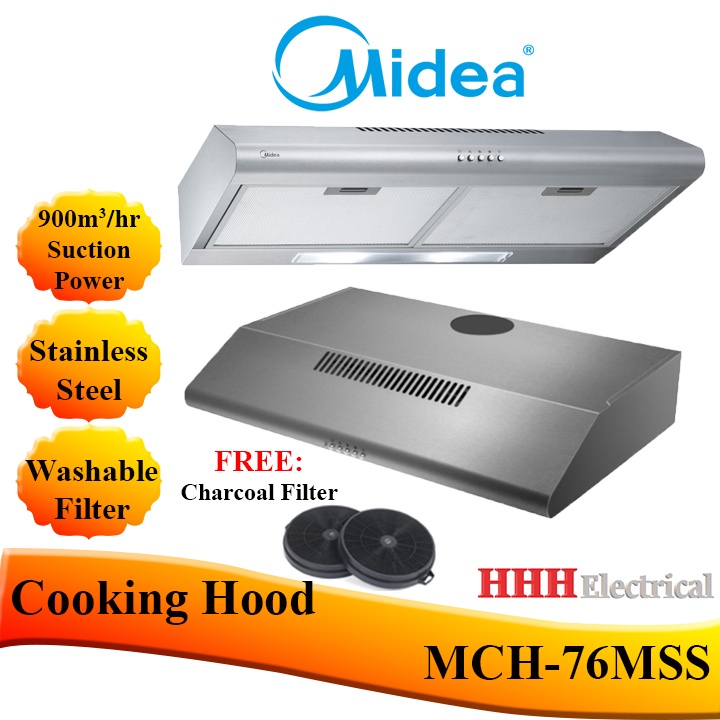 MIDEA COOKING HOOD STAINLESS STEEL 76CM MCH76MSS Shopee Malaysia
