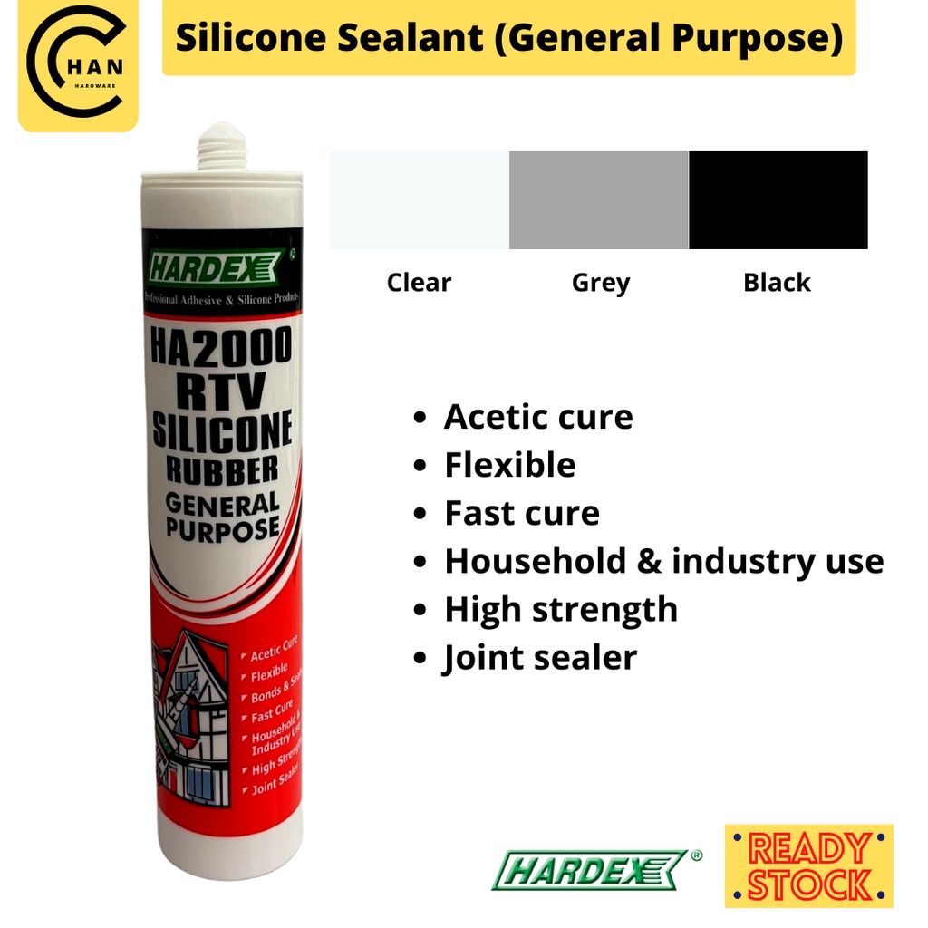 Hardex Silicone Sealant General Purpose Rubber Sealer Adhesive Household Industrial Grade