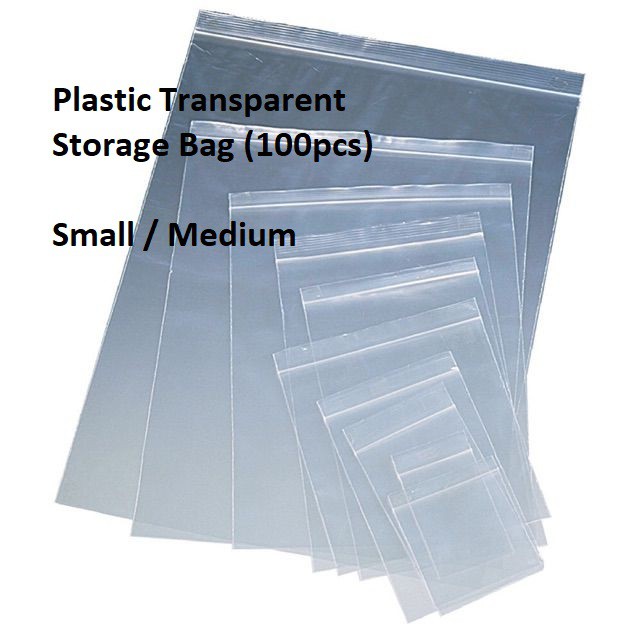 Plastic Transparent Storage Bag Small (100 PCS) [ZP01] | Shopee Malaysia