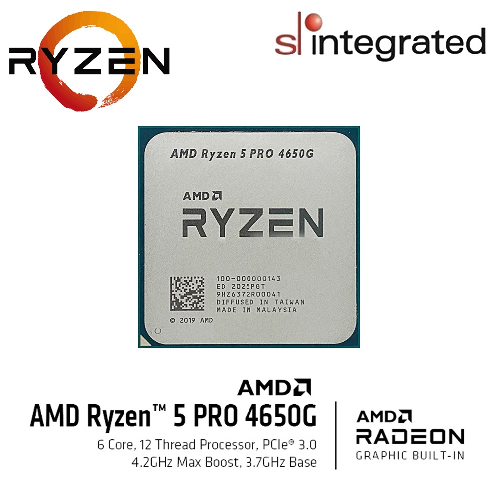 AMD Ryzen 5 PRO 4650G Processor with Radeon Graphics (Bulk Pack) Shopee Malaysia