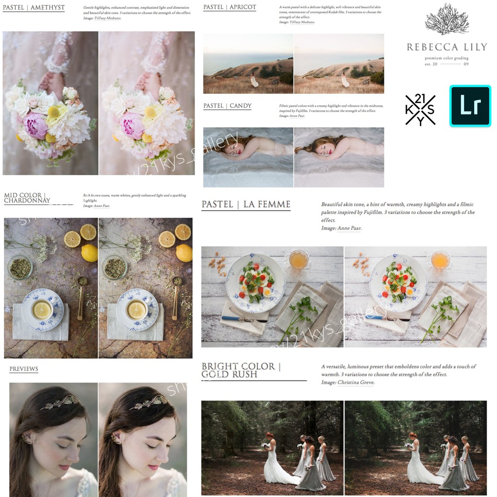 6 Rebecca Lily Pro Set Iii Premium Color Grading Lightroom Preset Wedding Shopee Malaysia