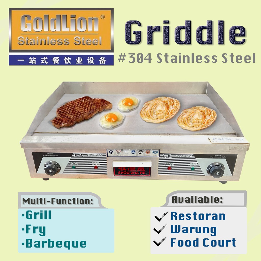 Stainless Steel Electric Griddle Griller Commercial Table Top Electrical Barbeque Fry Western Food Electric