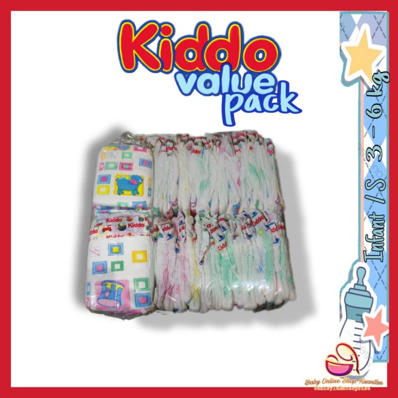 Kiddo Diapers Value Pack Infant / S 36kg Shopee Malaysia