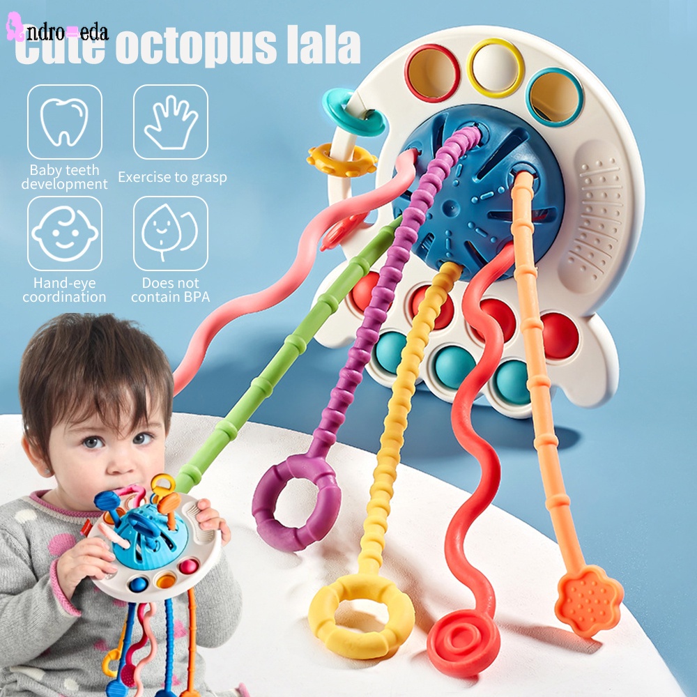 Multi Quality 3 1 Baby Montessori Pull String Sensory Toys 0-3Y Silicone Teething Activity Toy Toddler Finger Grasp T... - Image 2