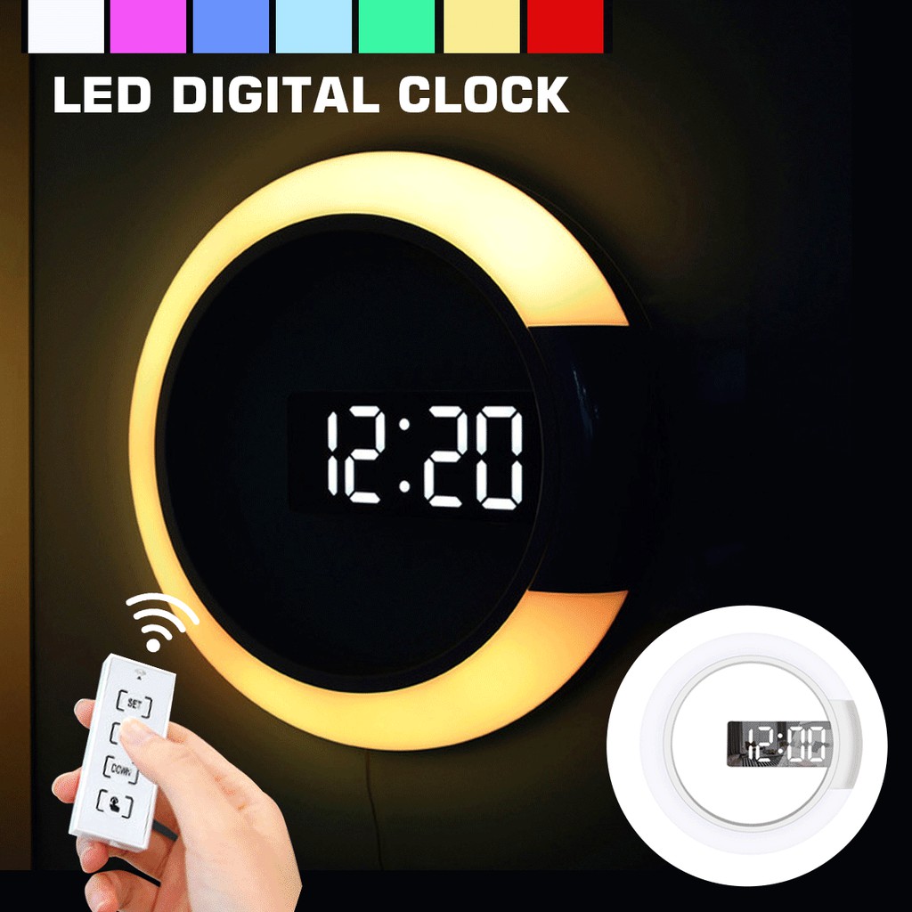 3D LED Digital Wall Clock Table Clock Alarm Clock Wall Clock 7 Color