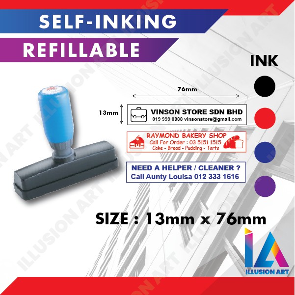 Rubber Stamp SelfInking Refillable PreInk Stamp Quick Dry Waterproof