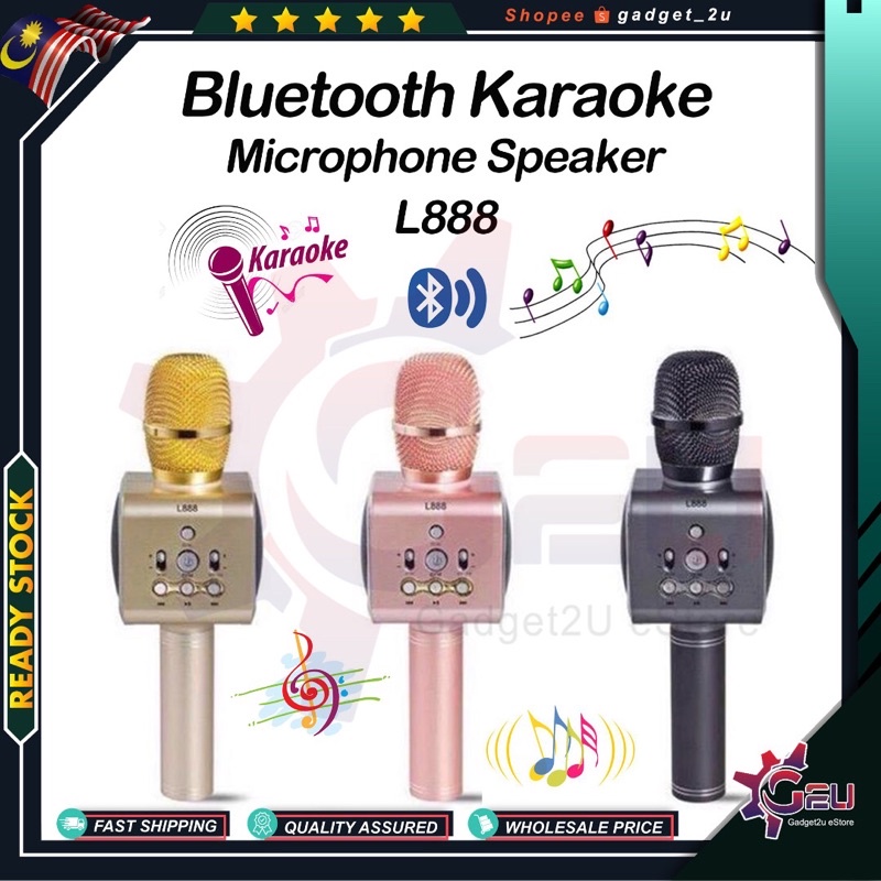 [Ready Stock]Karaoke Mic L888 Microphone Speaker Bluetooth Audio Magic