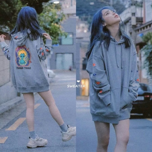 stranger things grey hoodie