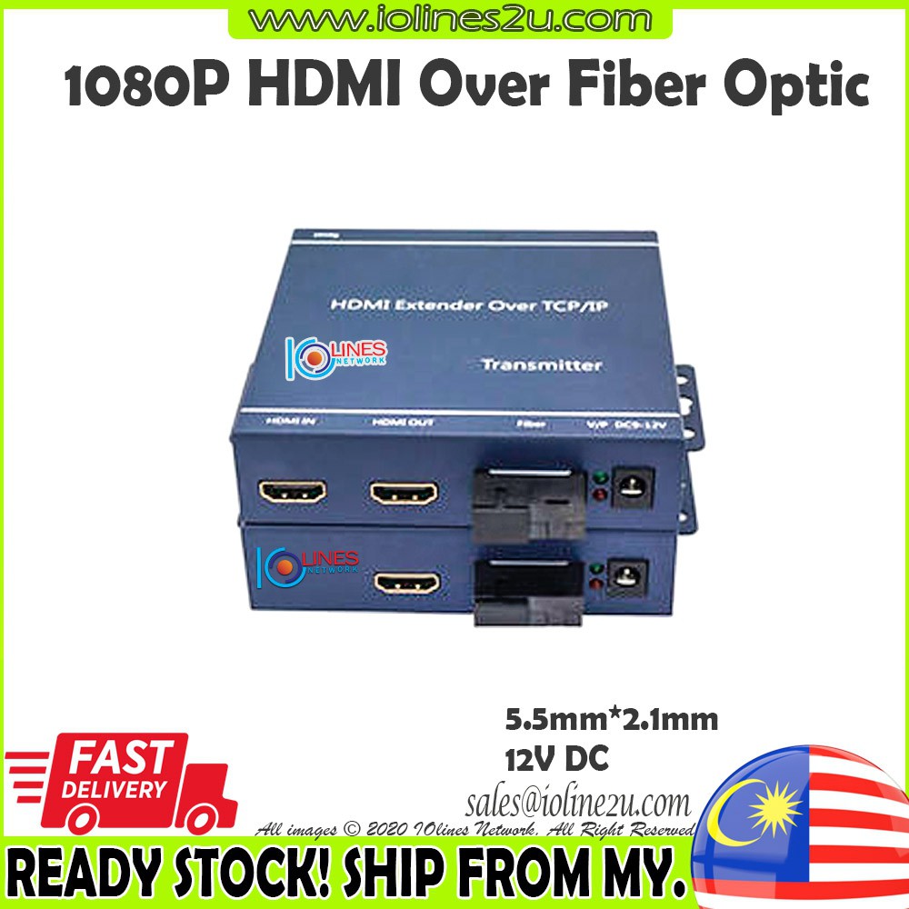 HDMI extender over fiber optic cable Full HD 1080P 720P CCTV video