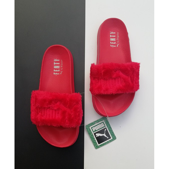 puma red slippers rihanna