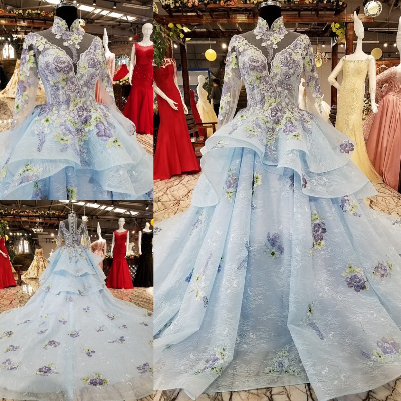 dress pengantin baby blue