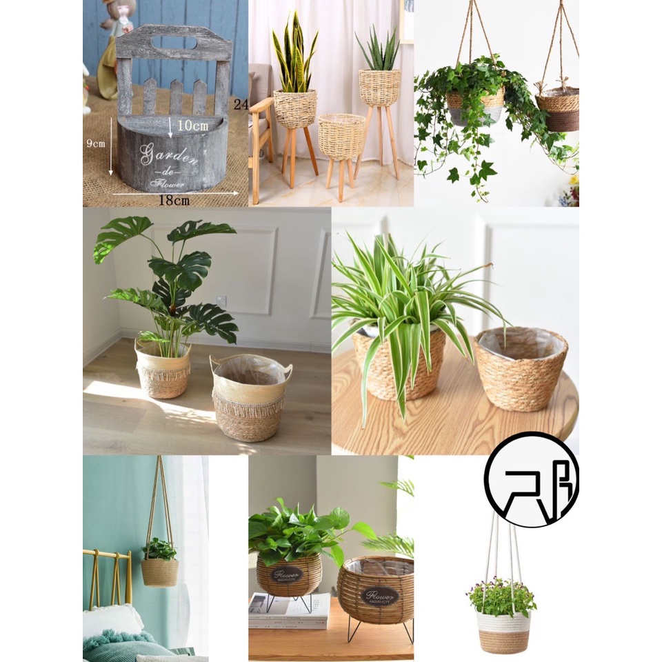 Pot Cover Wood Flower Pot CoverRattan Pot Stand READY STOCK🚚🚚