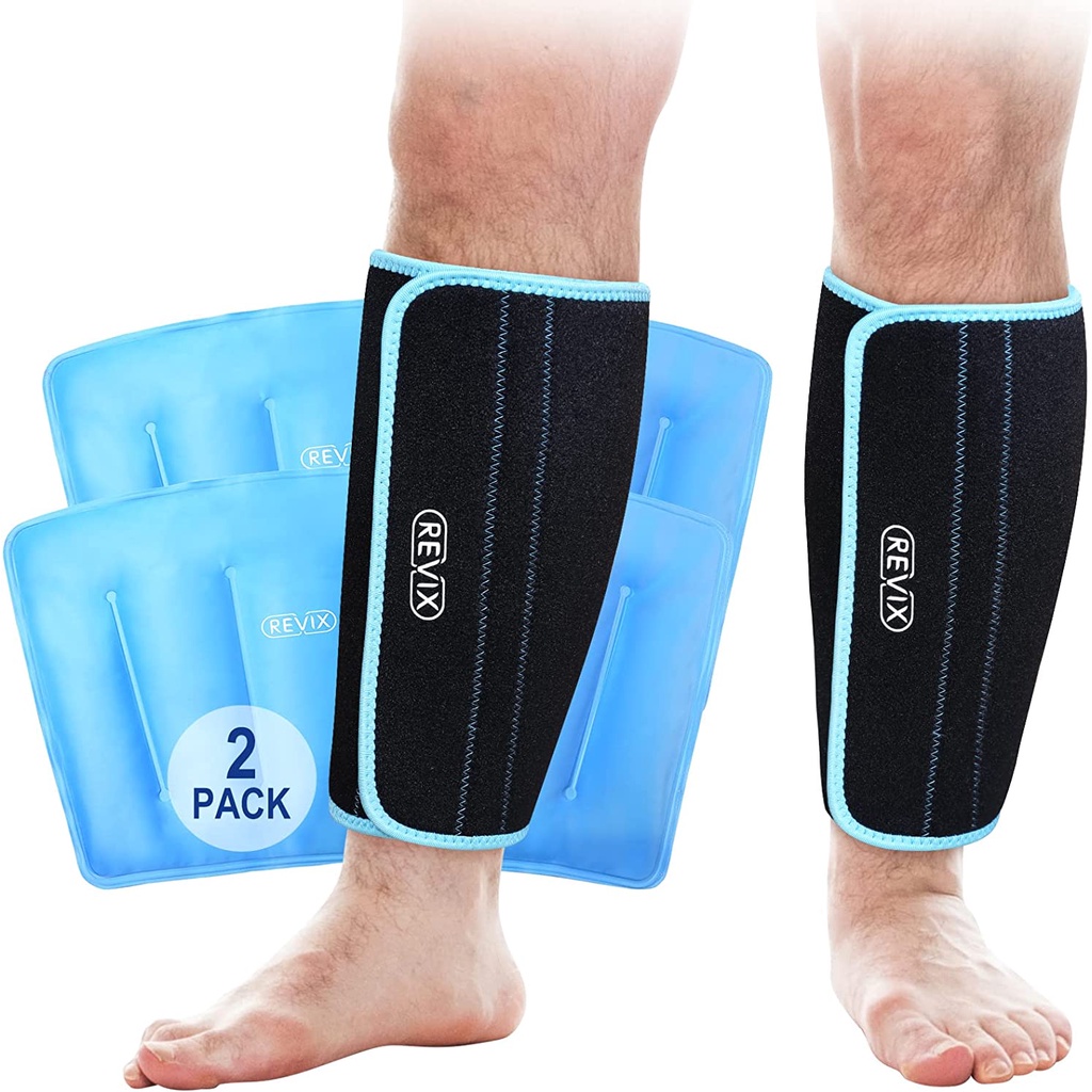 REVIX Shin Splint Ice Pack for Injuries Reusable Gel Cold Pack for Calf ...