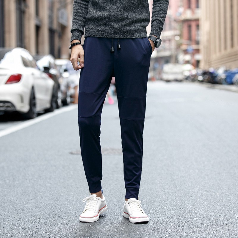 plain navy blue joggers