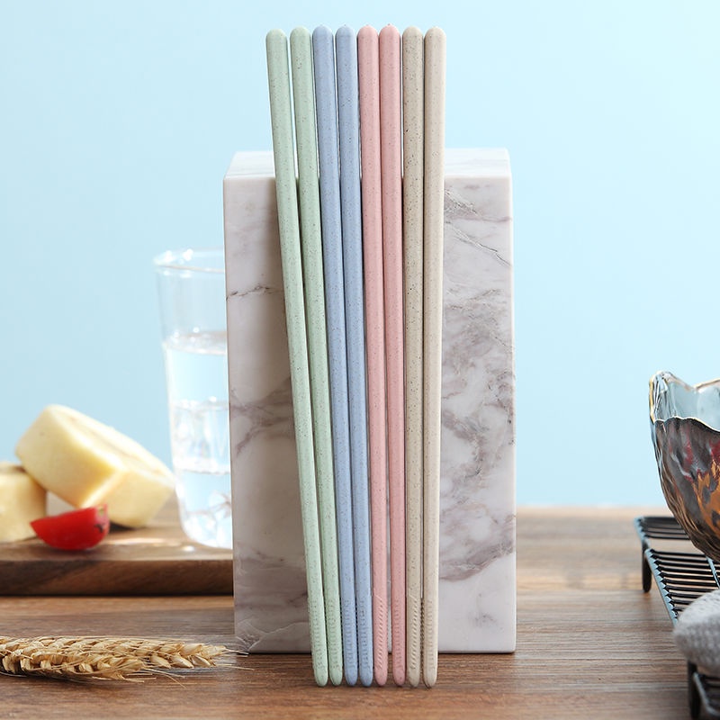(Combo of 10 Pairs) Eco-Friendly Barley Plastic Chopsticks, 23cm Long, Easy to Grip, 4 Colors - Homewares