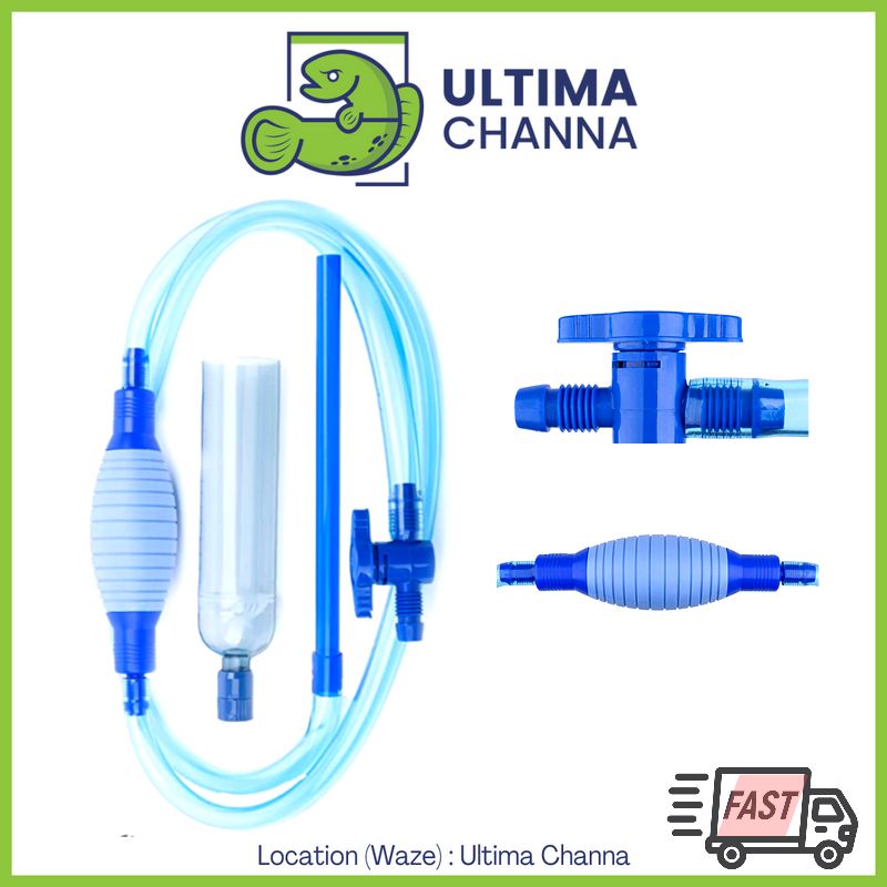 Aquarium Gravel Cleaner 250cm adjustable hand pump/ siphon with fish