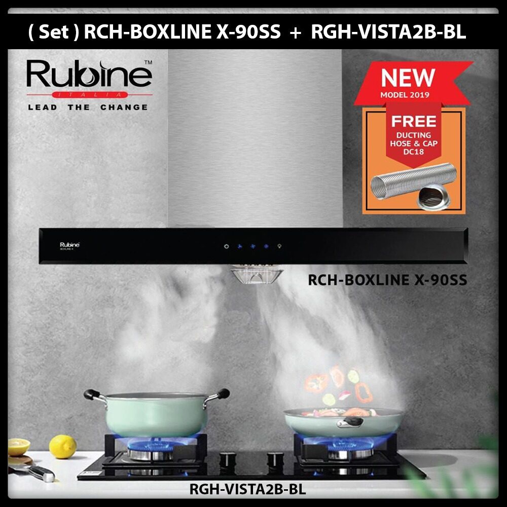 Rubine RCHBOXLINEX290SS Kitchen Chimney Cooker Hood 1100m3 2Speed