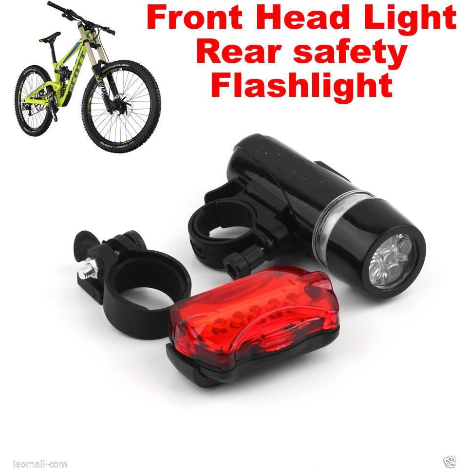 🌟READYSTOCK🌟 Bicycle 5LED Bright Head Torch Rear Light.Lampu Basikal