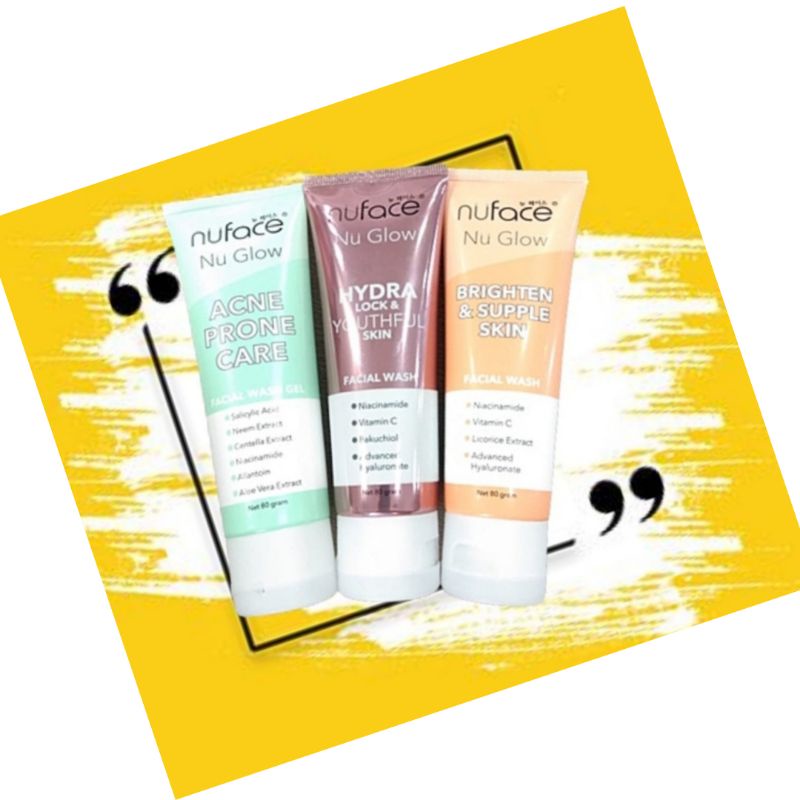 Nuface Nu Glow Liquid Acne Prone Care Facial Wash Gel Brighten