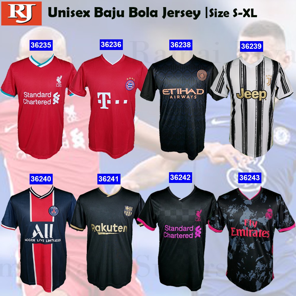 Unisex Baju Bola  Jersey Size S XL Shopee Malaysia