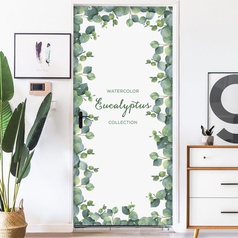 Green Door Sticker Decoration Stickers Bedroom Room Push Door