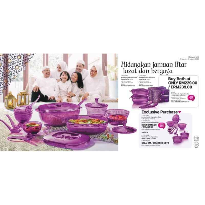 Purple Royal Crystalline Set Tupperware🎊