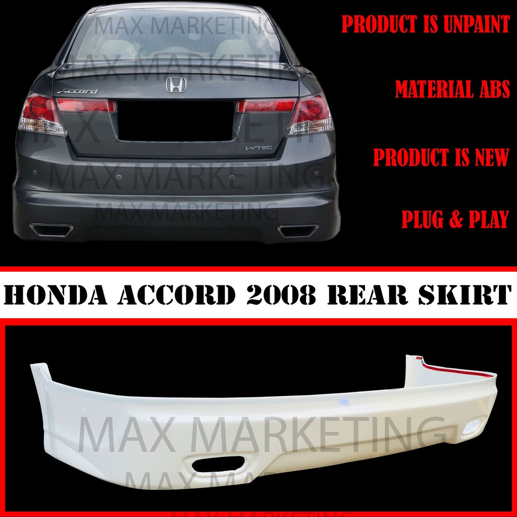 ABS223 HONDA ACCORD 2008 REAR SKIRT ABS SKIRT LIP BODYKIT  Shopee 