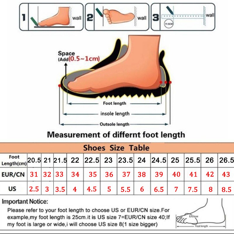 نعاس outsole length shoe size 