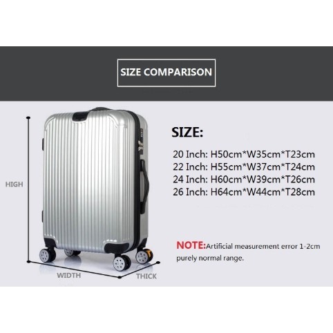 20 inch luggage measurement