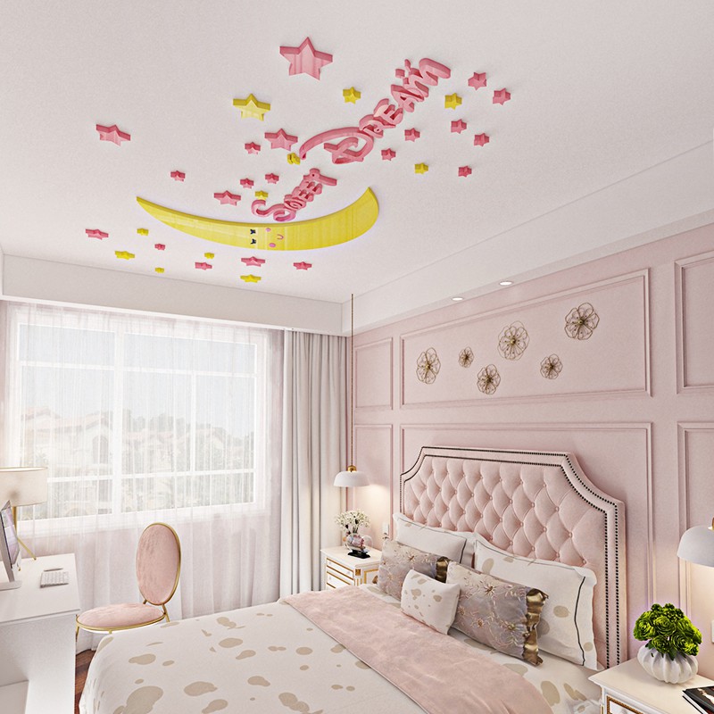 Children S Room Ceiling Stickers Bedroom Bedside Arrangement