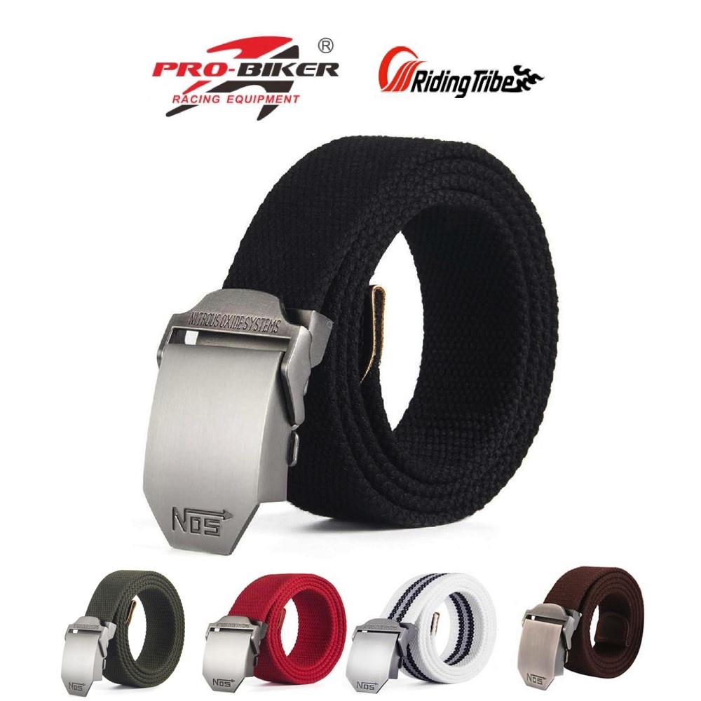 ProBiker Men NOS Belt Canvas Metal Plate Nitrous Oxide System Belt