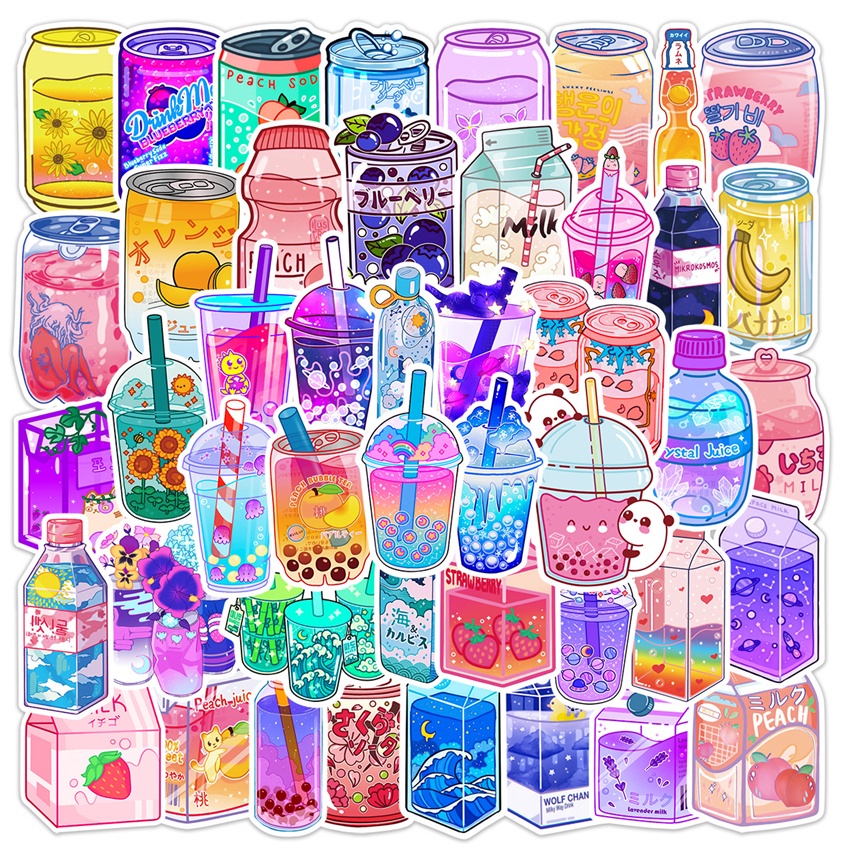 ❉ Japan Flavored Drink Art Series 01 Stickers ❉ 50Pcs/Set Waterproof DIY Fashion Decals Doodle Stickers