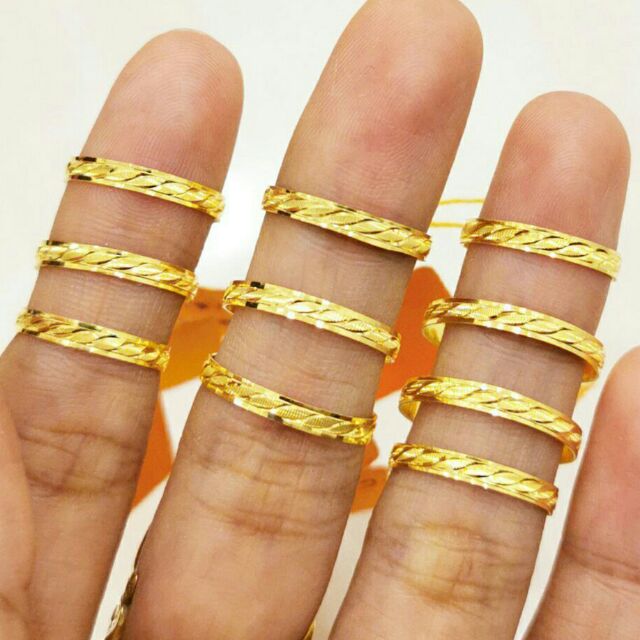 Cincin Belah Rotan Emas 916 Tulen Harga Bajet | Shopee ...