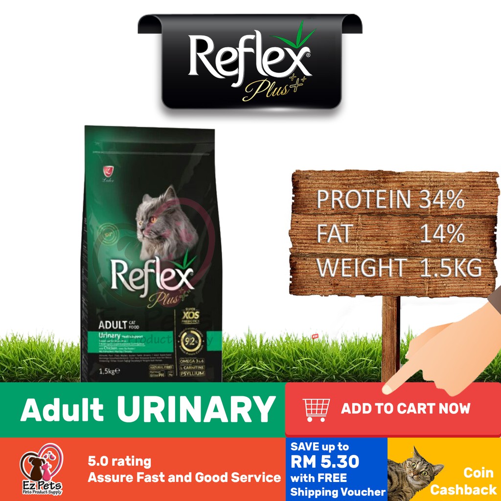 Buy EZPETS Reflex Plus Adult Cat Food 1.5KG Makanan Kucing Omega 