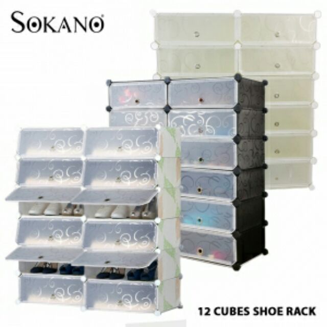 Sokano Diy 12 Cubes Shoe Rack Shopee Malaysia