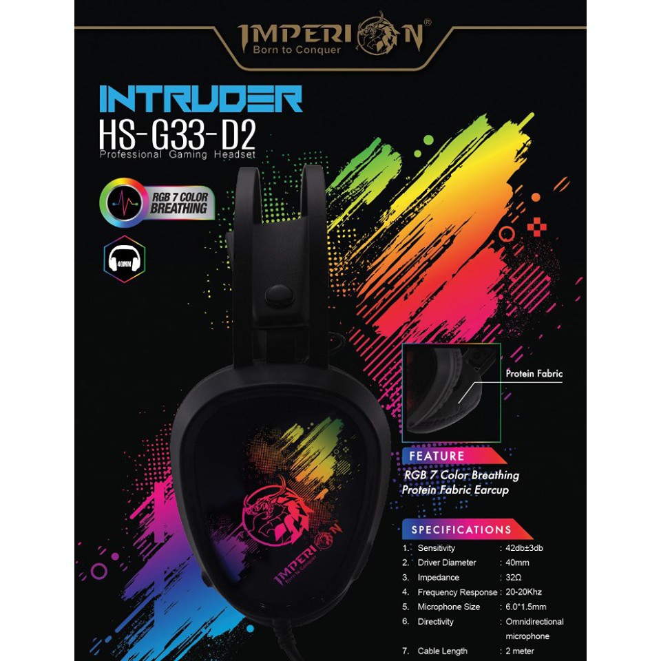 Imperion INTRUDER Gaming Headset HS-G33-D1/D2 (RGB 7 Color Breathing) | Shopee Malaysia