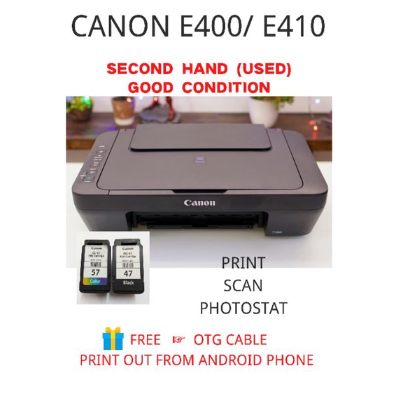 SECOND HAND (USED) CANON E400 / E410 3 IN 1 INKJET PRINTER PRINT / SCAN / PHOTOSTAT