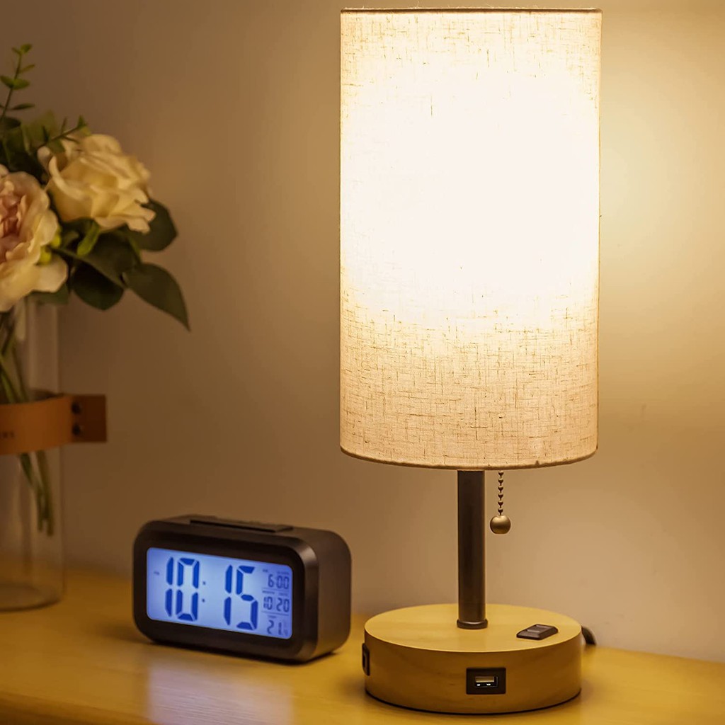 Bedside Table Lamp Bedside Lamp With USB Port And Outlet Nightstand   8b09685da5c8a32bdf25feeec5c73699