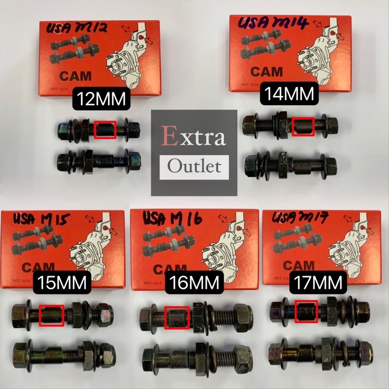 USA Heavy Duty Camber Nut (2PC) Camber Bolt Skru Chamber D2 Alignment