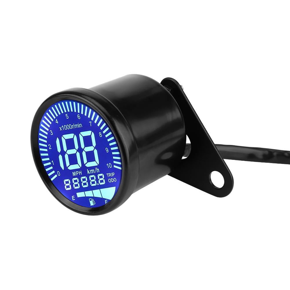 MASO LED Digital Speedometer Dual Motorbike Odometer Gauge Motorcycle Tachometer Oil Level Meter with Blacklight 